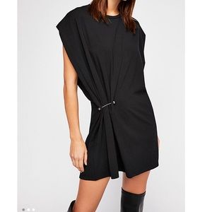 NWT Free People Bianca Knit Mini Dress, Black